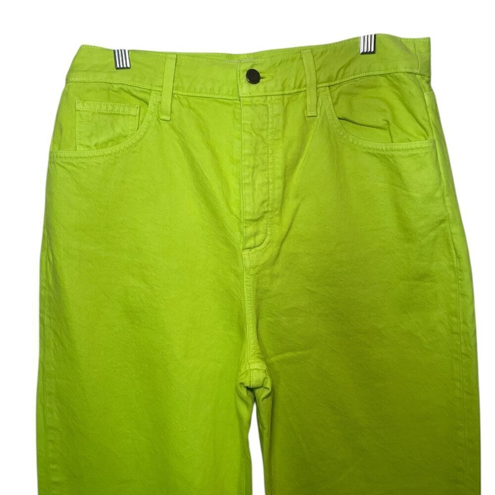 Mara Hoffman Georgina Denim Pants Lime Green Organic Cotton Size 8 NWT - Picture 4 of 6